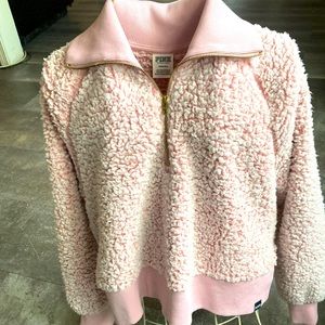 Sz large Victoria secret pink fleece half zip sweater